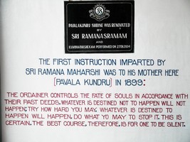 Ramanův pokyn jeho matce (chrám Pavalakunru)